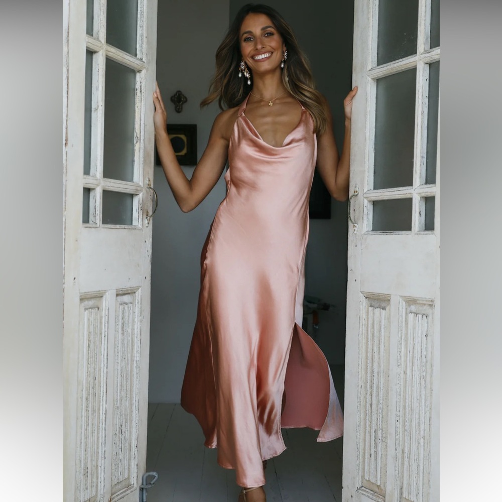 Pink Satin Mini Dress